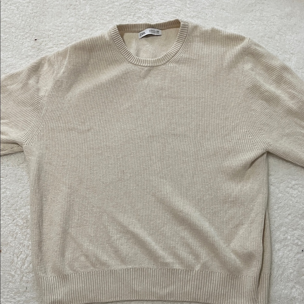 Zara kids Beige Crewneck Sweater